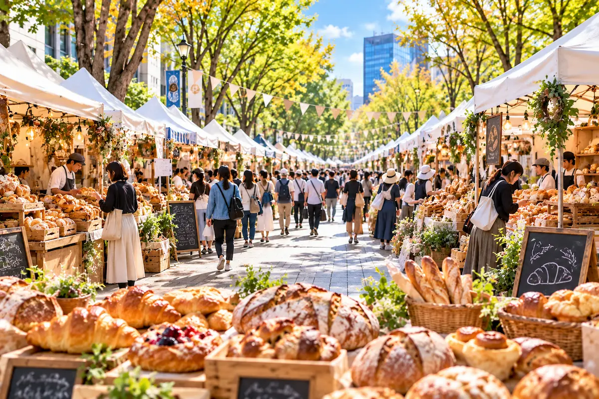 青山パン祭り2026の全国約60店舗が集まる大規模なパンフェスをイメージした会場風景
